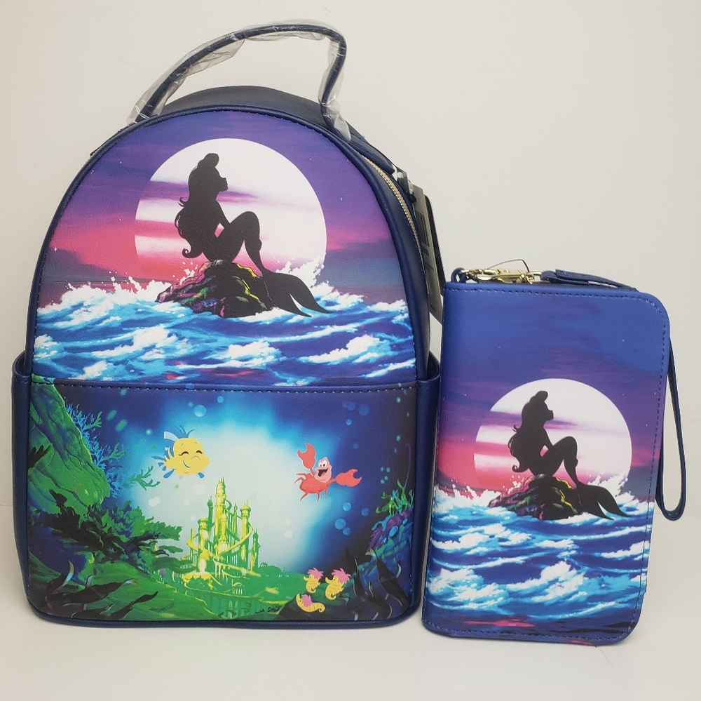Loungefly Disney The Little Mermaid Silhouette Mini Backpack & Tech Wallet